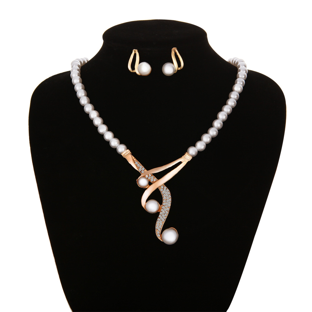 Title 2, Two-piece jewelry pearl necklace earrings