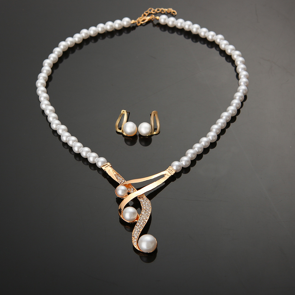 Title 3, Two-piece jewelry pearl necklace earrings