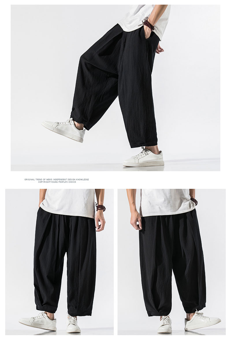 Title 3, Cropped cotton and linen pants, lightweight and...