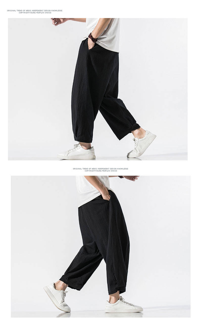 Title 4, Cropped cotton and linen pants, lightweight and...