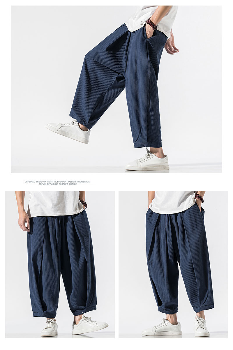 Title 7, Cropped cotton and linen pants, lightweight and...