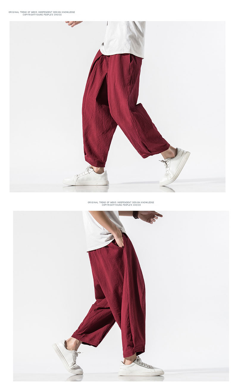 Title 12, Cropped cotton and linen pants, lightweight and...