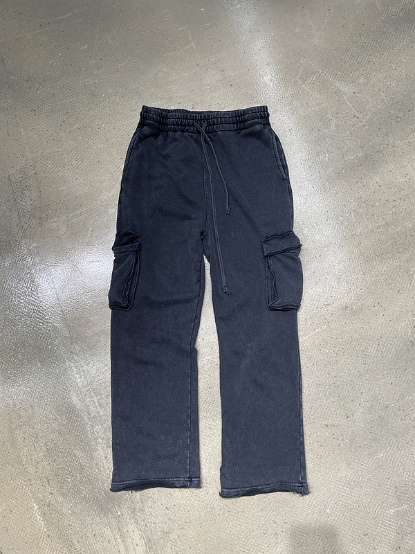 Title 15, Luie casual broek met losse randen en gewassen ...