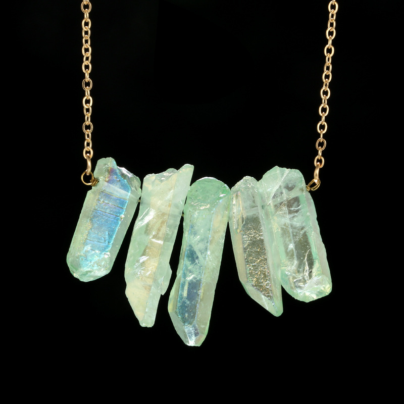 Title 20, Irregular crystal natural stone multicolor neck...