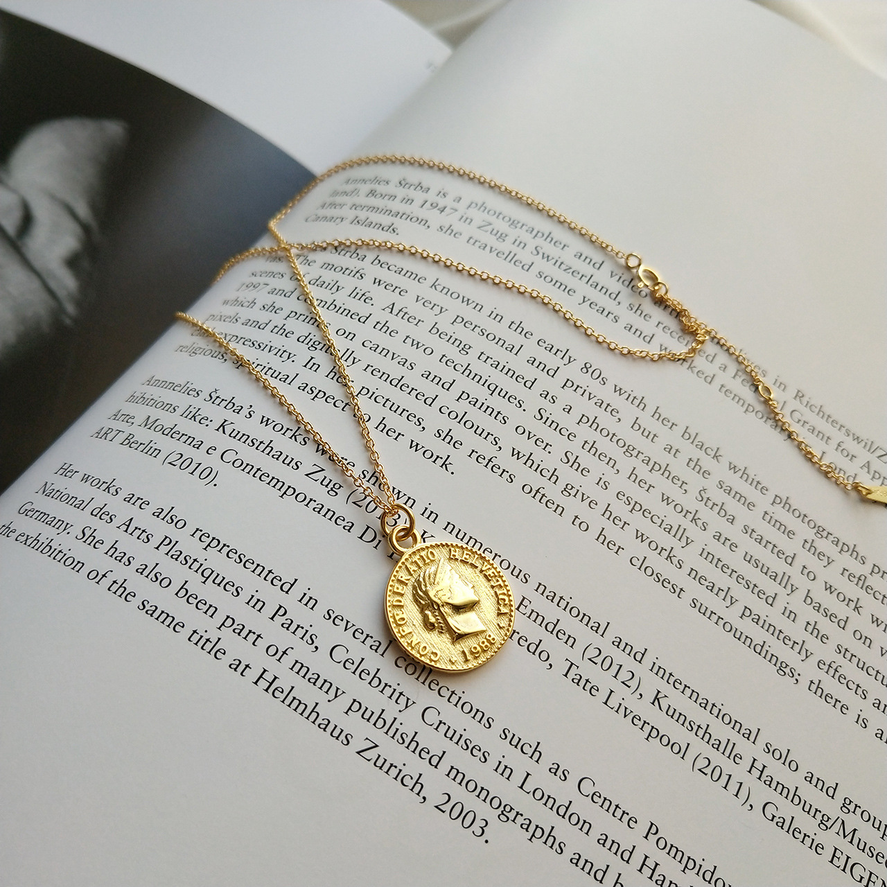 Title 5, 925 sterling silver gold dollar coin pendant ne...