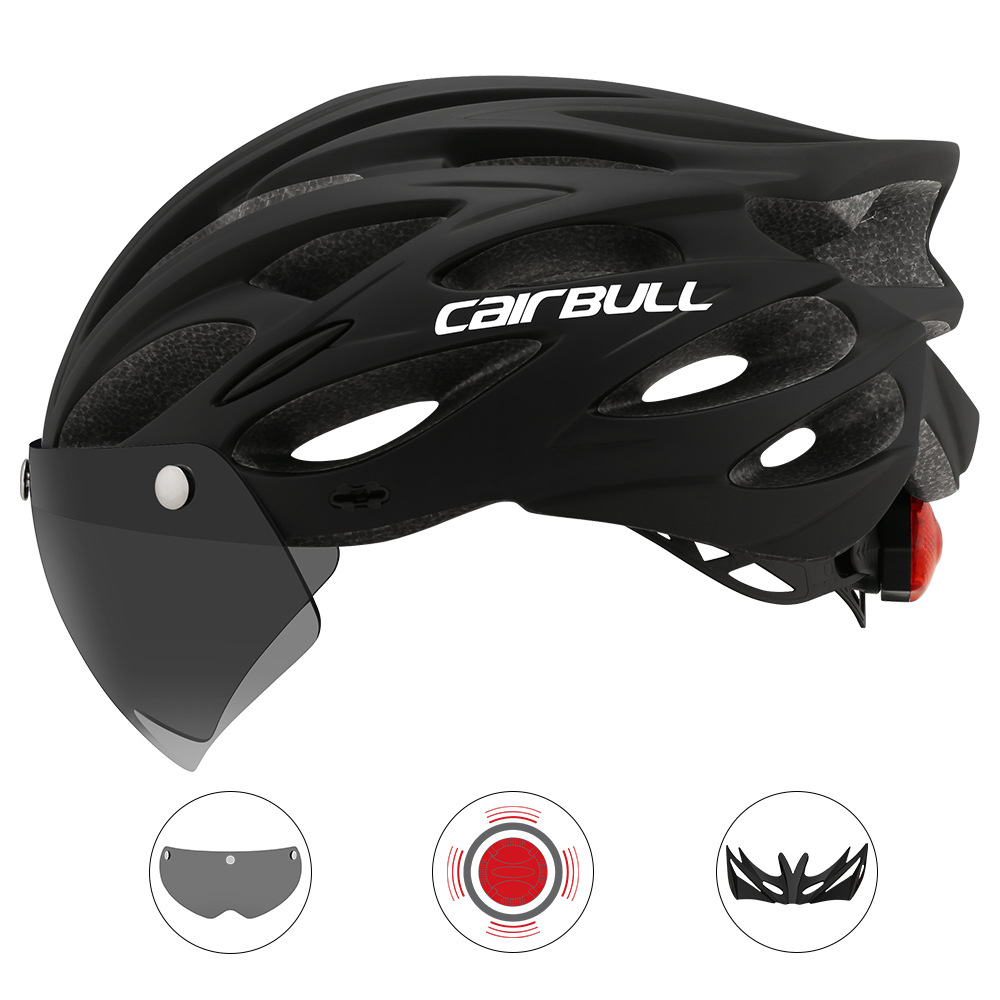 Title 1, Road and mountain bike helmet with lens, brim, ...