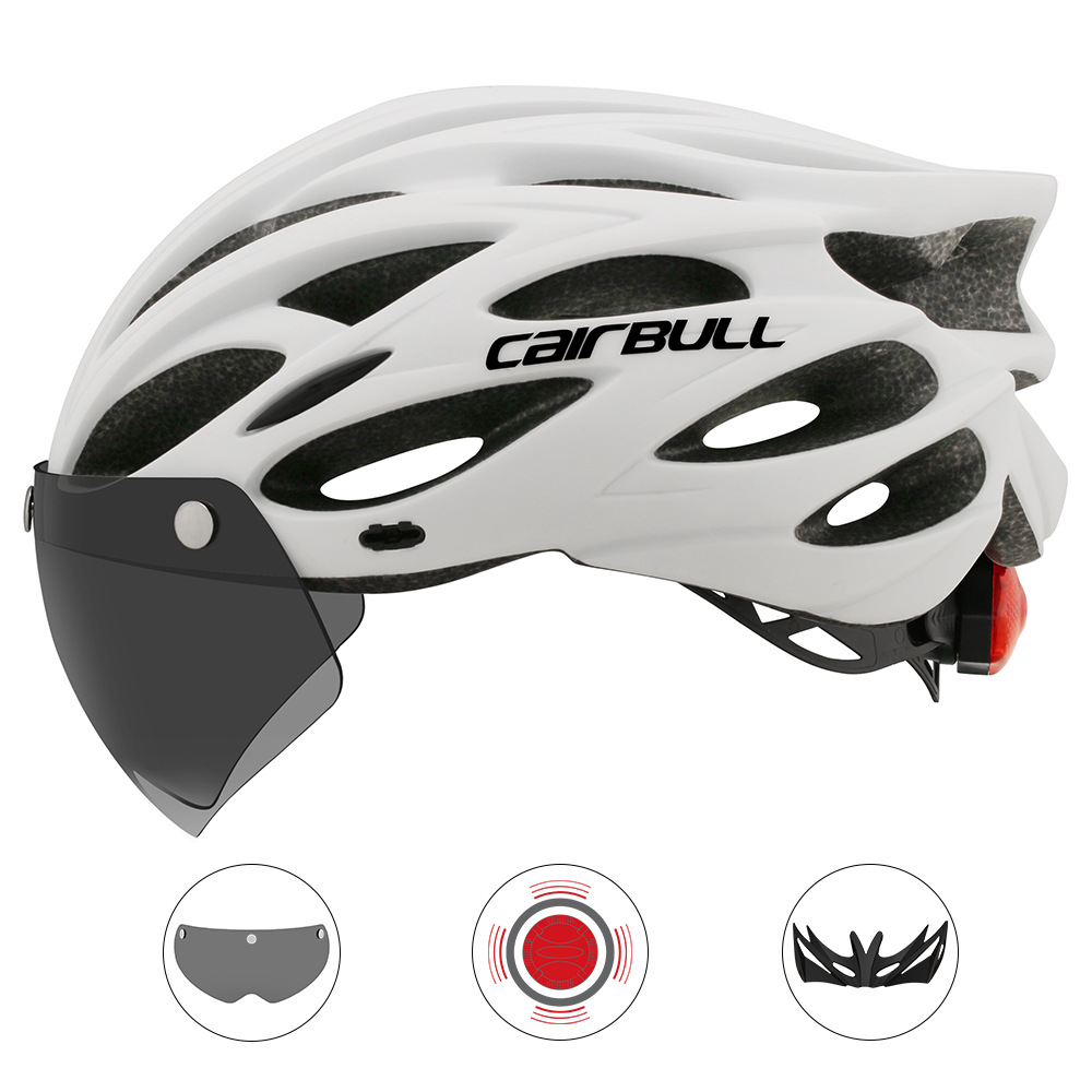 Title 2, Road and mountain bike helmet with lens, brim, ...