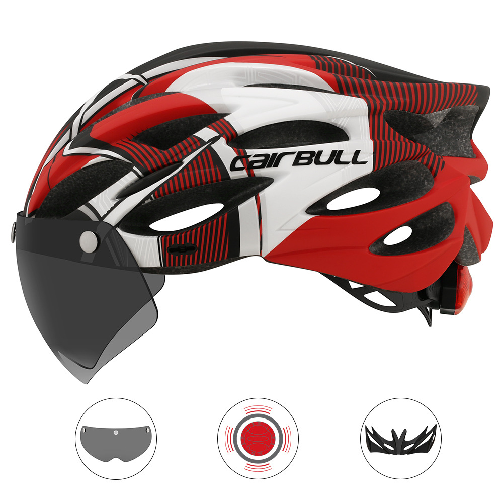 Title 3, Road and mountain bike helmet with lens, brim, ...