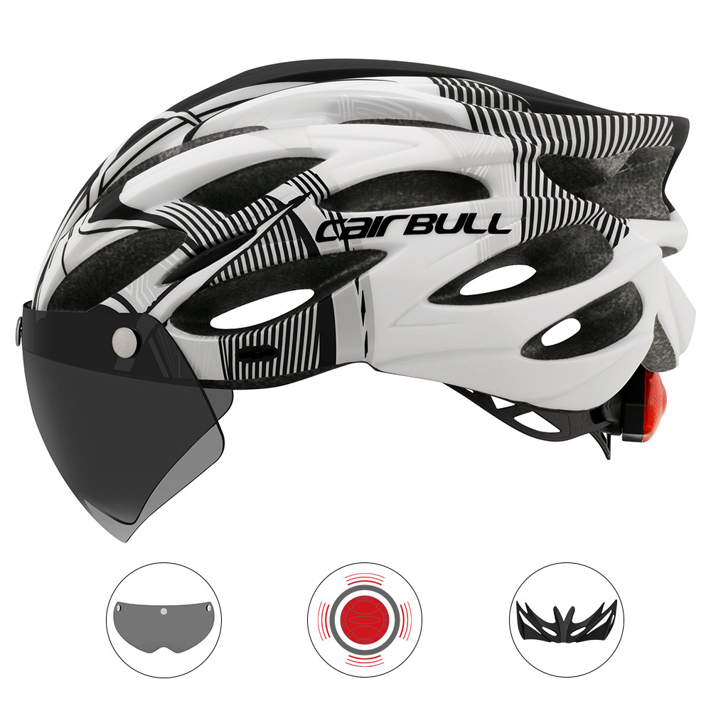 Title 4, Road and mountain bike helmet with lens, brim, ...