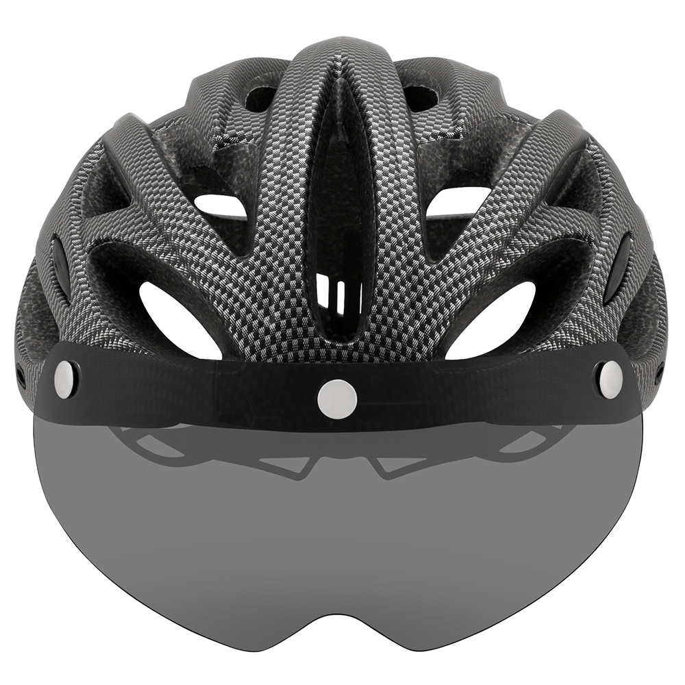 Title 7, Road and mountain bike helmet with lens, brim, ...