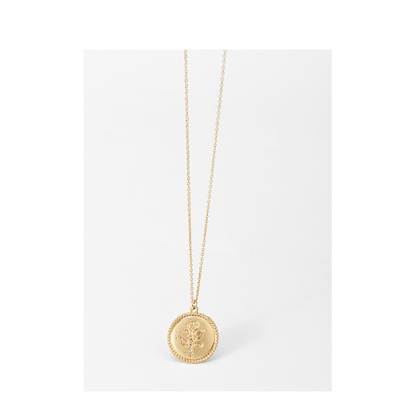 Title 6, Golden Coin Rose Necklace