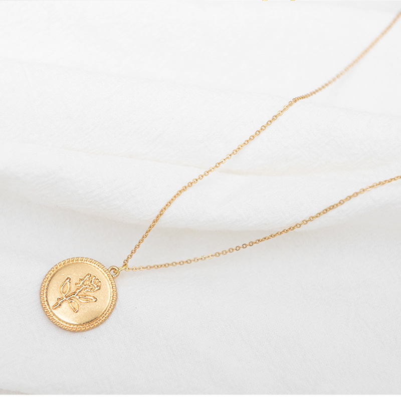 Title 8, Golden Coin Rose Necklace