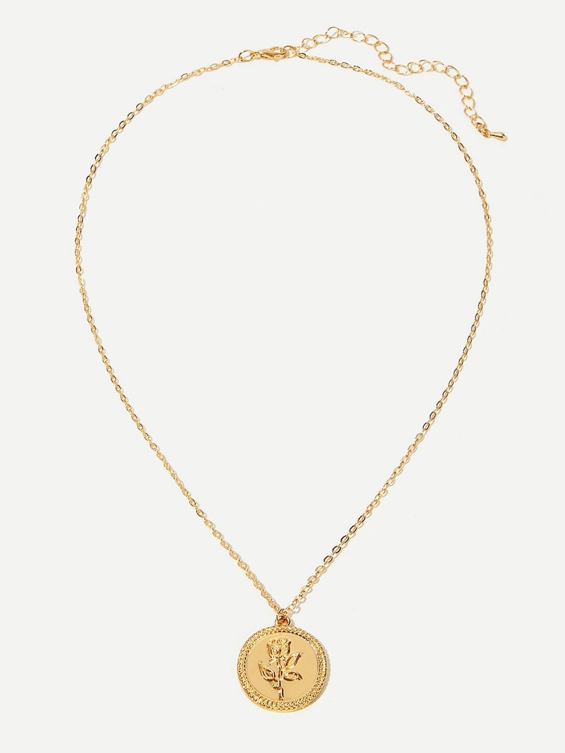 Title 12, Golden Coin Rose Necklace