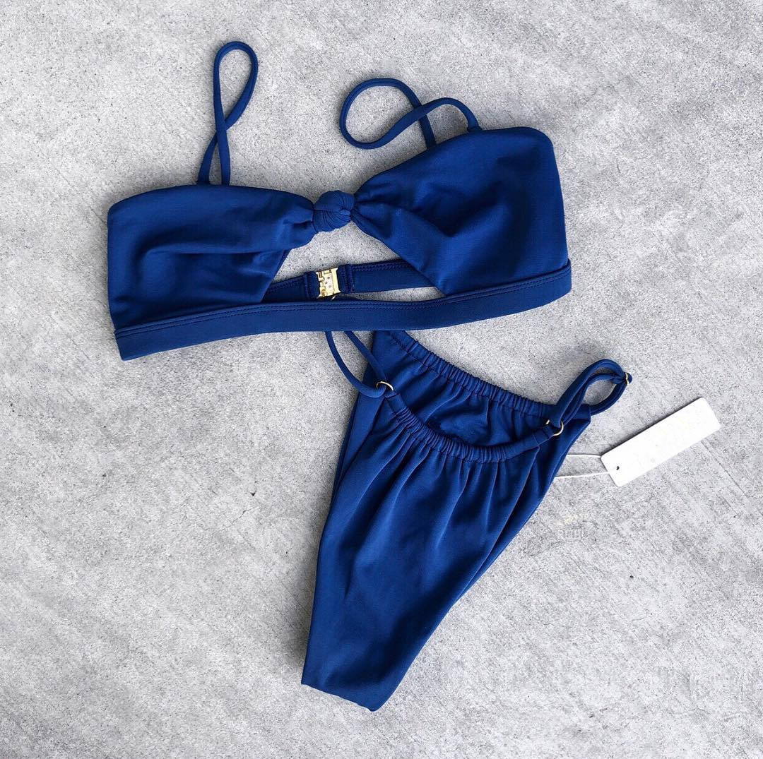 Title 9, Womens chest knotted split swimsuit, a stylish...