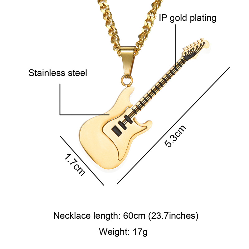 Title 1, Stainless steel guitar pendant necklace