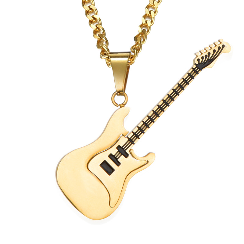 Title 2, Stainless steel guitar pendant necklace