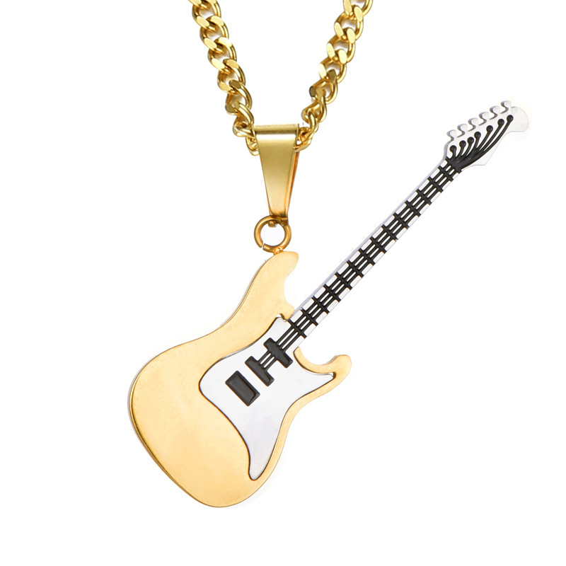 Title 3, Stainless steel guitar pendant necklace