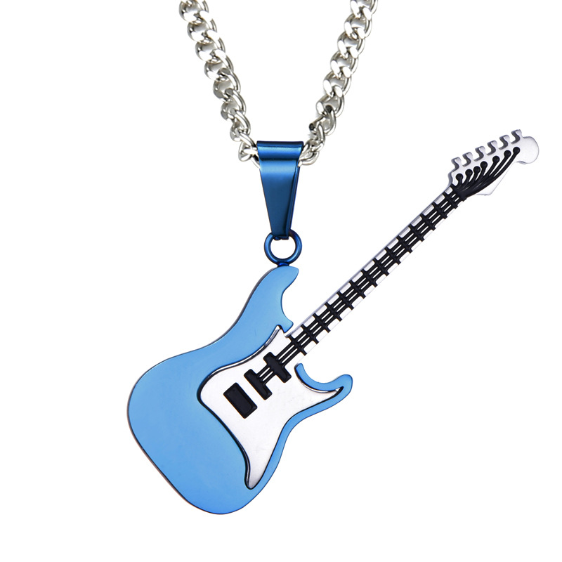 Title 9, Stainless steel guitar pendant necklace