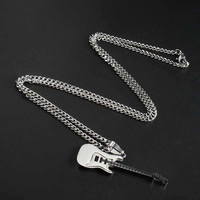 Title 10, Stainless steel guitar pendant necklace