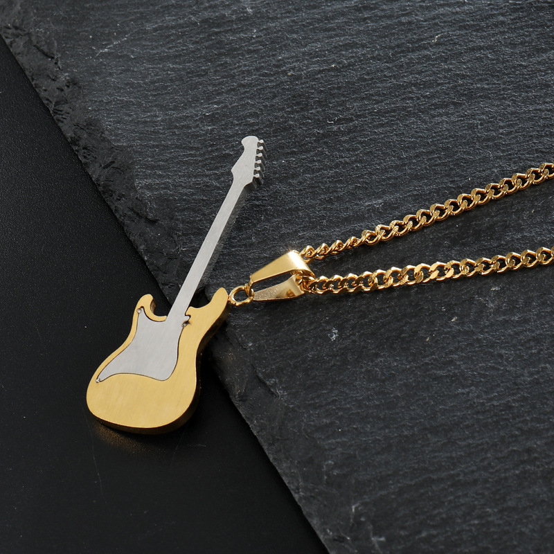 Title 15, Stainless steel guitar pendant necklace