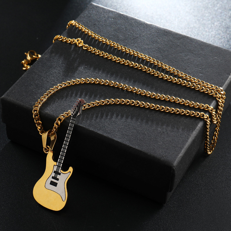 Title 16, Stainless steel guitar pendant necklace