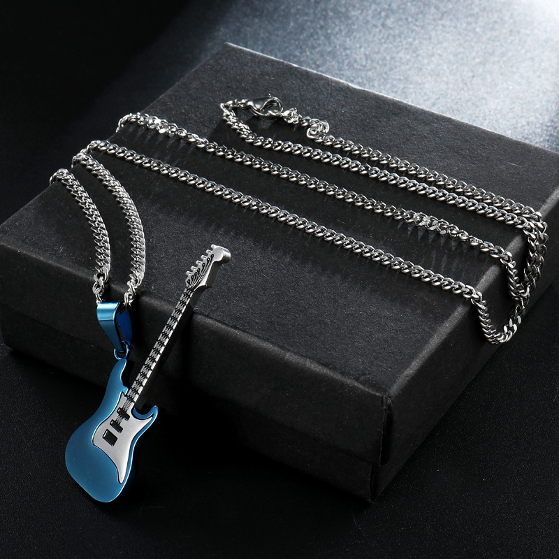 Title 18, Stainless steel guitar pendant necklace