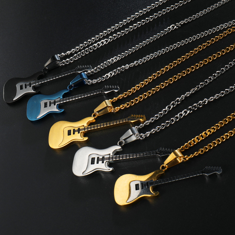 Title 20, Stainless steel guitar pendant necklace