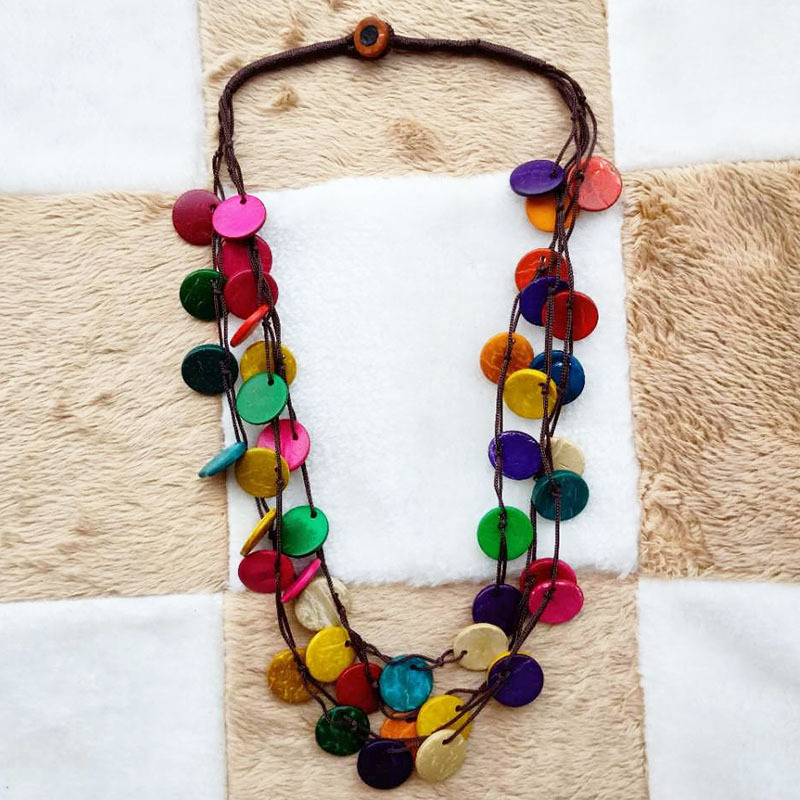 Title 9, Multi-layer hand-woven necklace