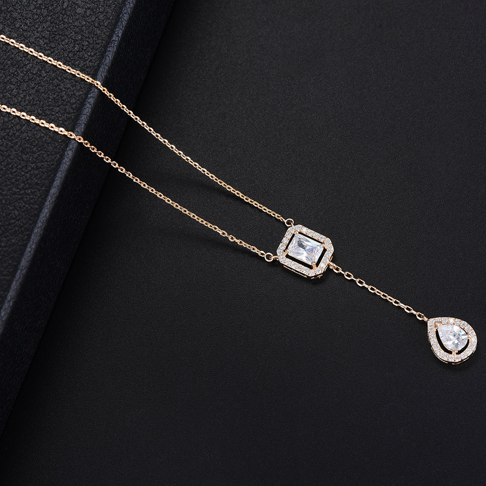 Title 5, Micro-inlaid zircon necklace