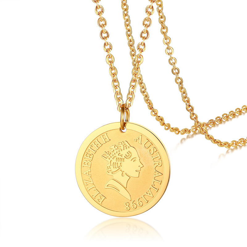 Title 10, Queen Gold Coin Coin Clavicle Necklace