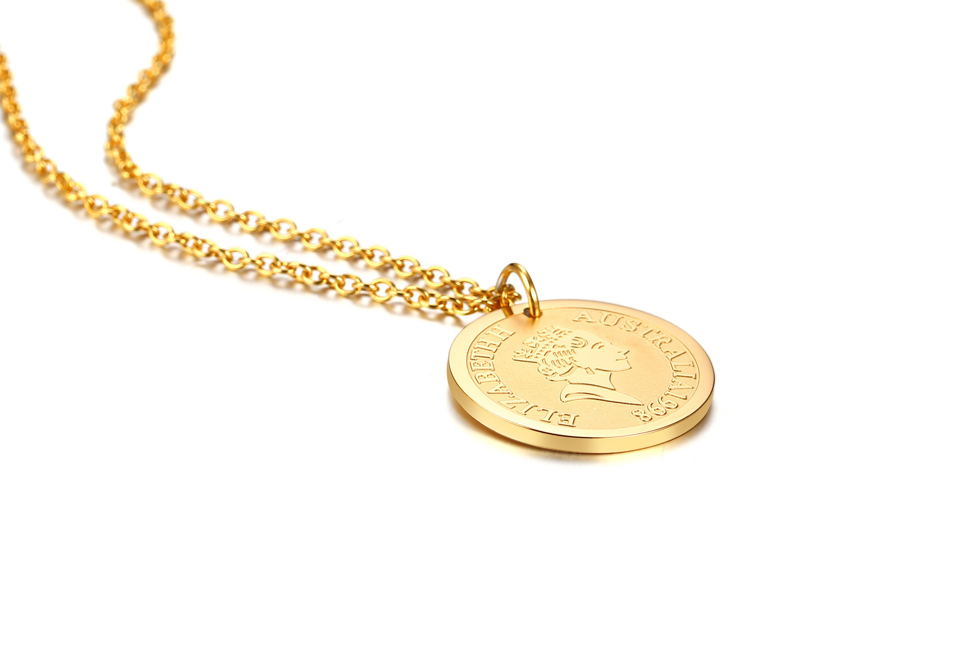 Title 11, Queen Gold Coin Coin Clavicle Necklace