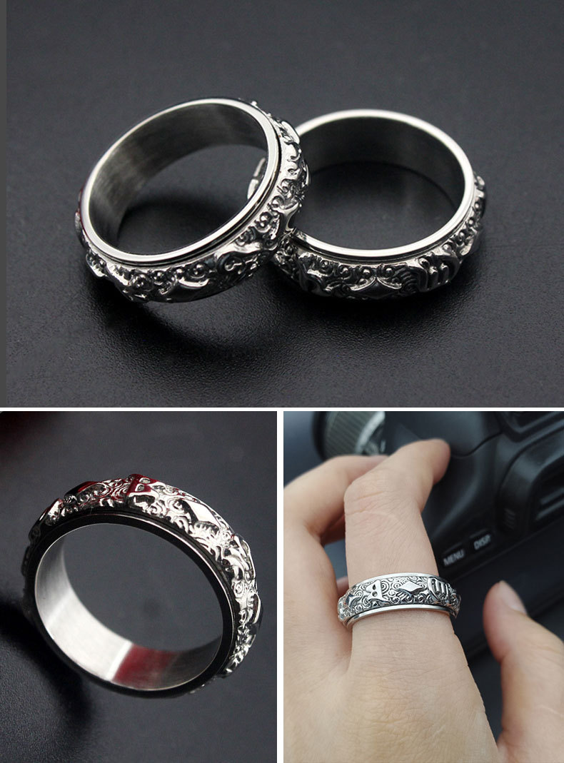 Title 1, Titanium steel ring, strong and durable for eve...