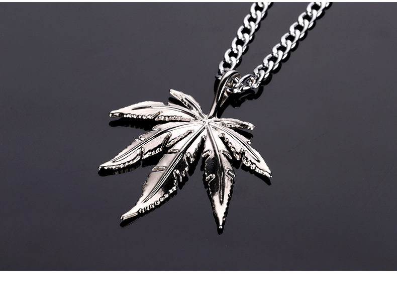 Title 7, Hip hop street dance hemp leaf necklace jewelry