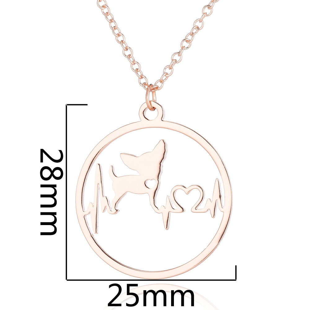 Title 6, Round Animal Heartbeat Necklace