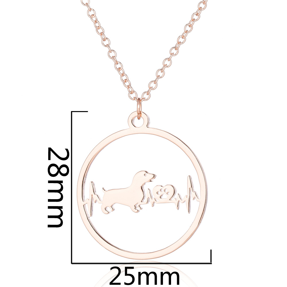 Title 8, Round Animal Heartbeat Necklace