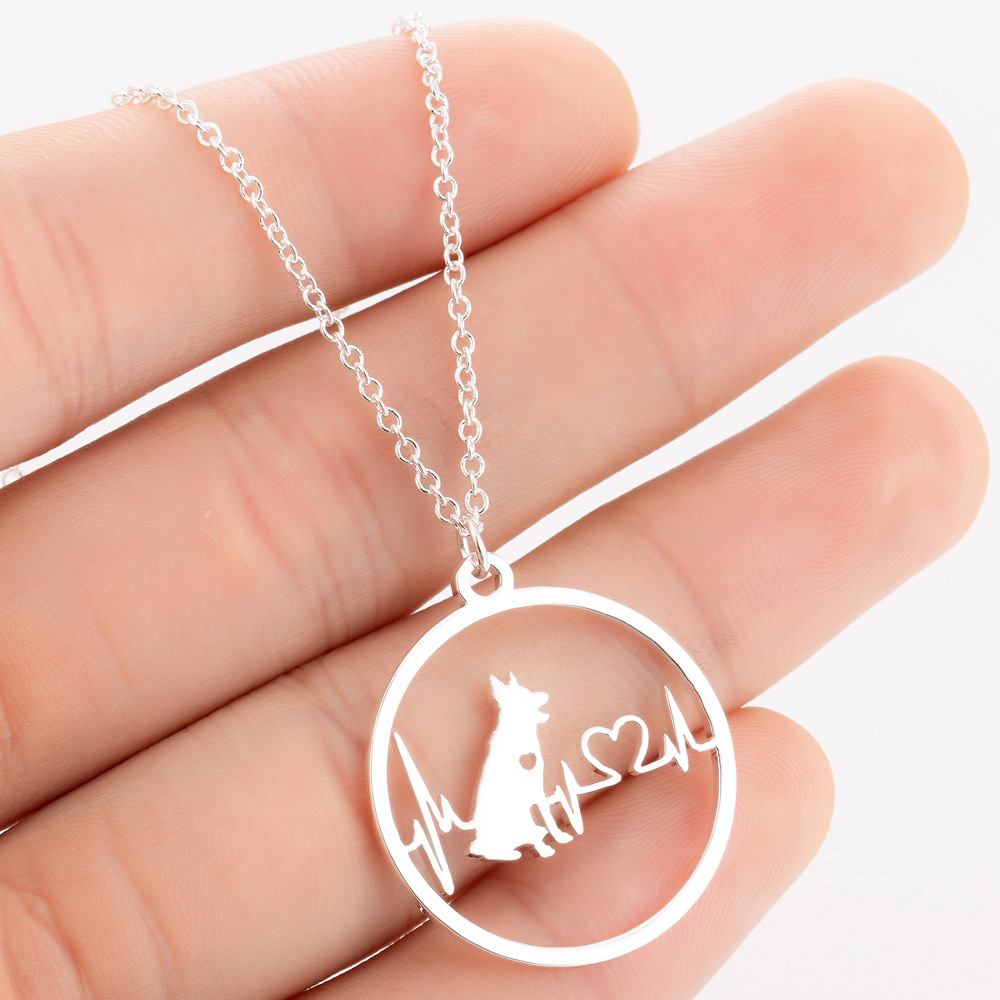 Title 9, Round Animal Heartbeat Necklace