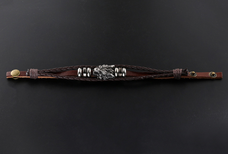 Title 1, Vintage Leather Wolf Bracelet