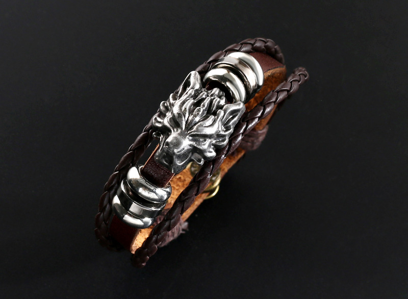 Title 3, Vintage Leather Wolf Bracelet