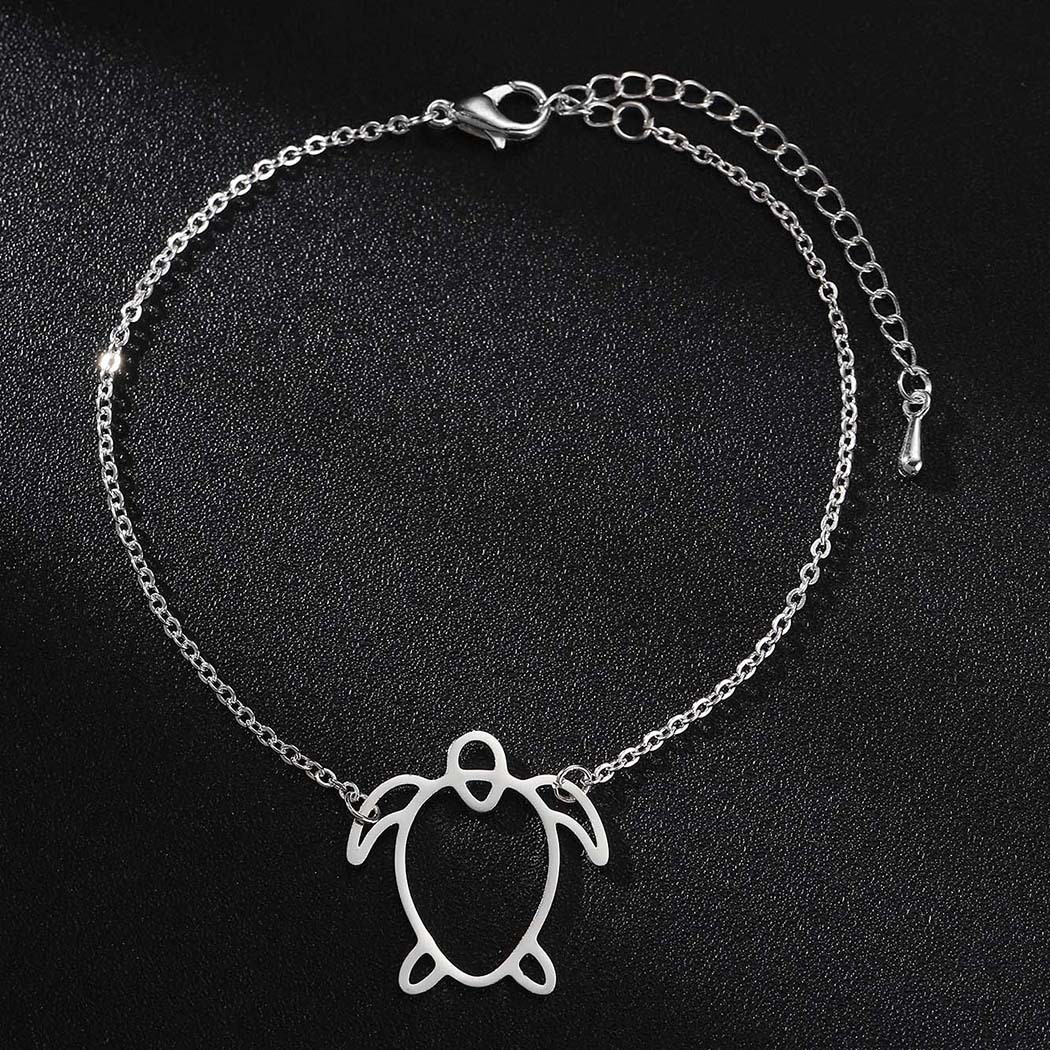 Title 6, Stainless steel turtle pendant bracelet