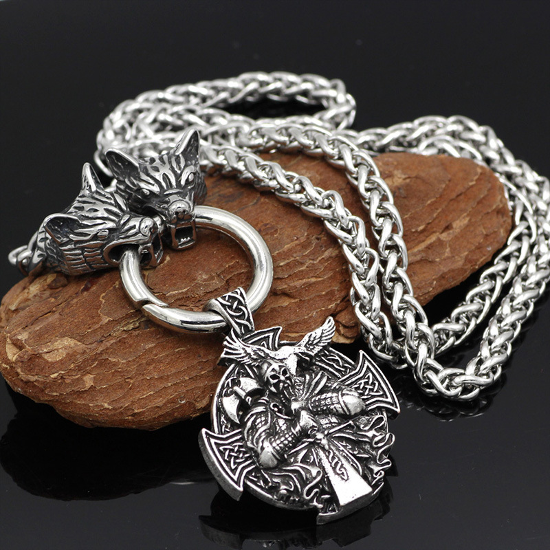 Title 3, Stainless steel Wolf chain Viking pendant necklace