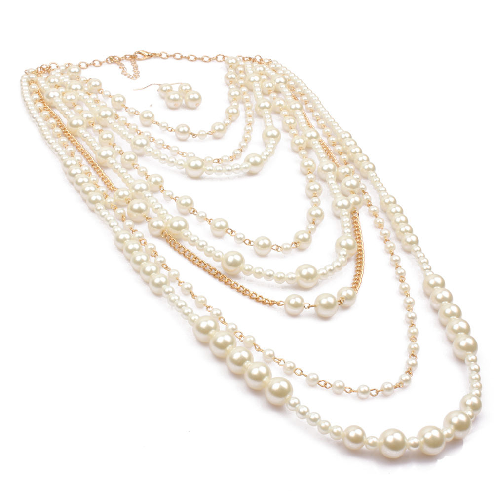 Title 4, Multi-layer pearl necklace