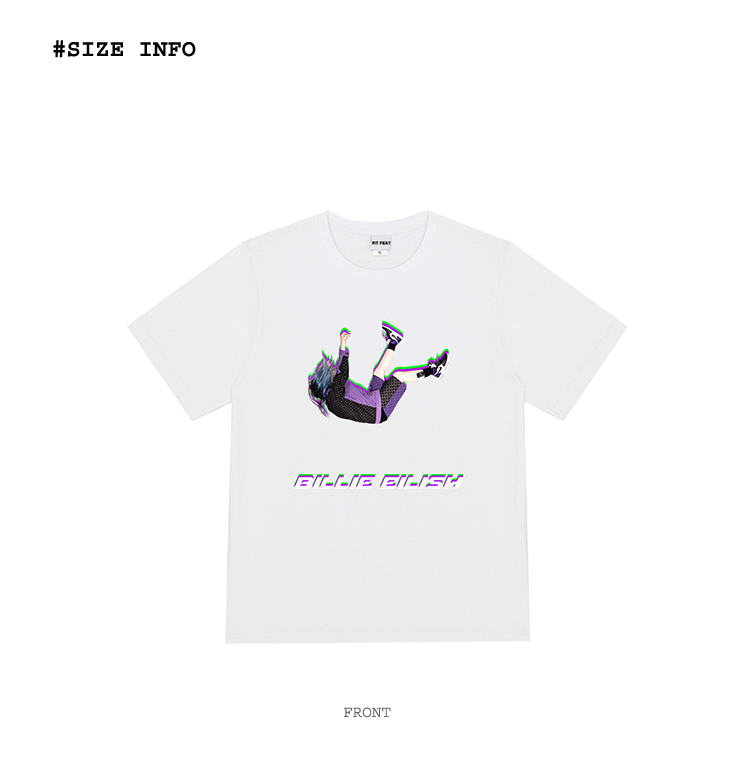 Hiphop Vintage Tee Billie Eilish Beauty Hip Hop Singer Short-sleeved T-shirt Tide Brand Bi Li 1631734785435111424