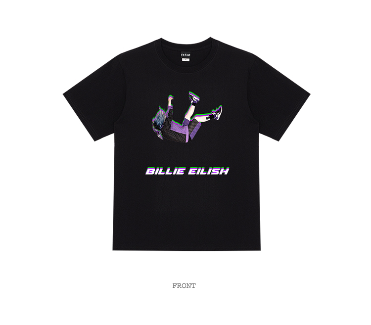 Hiphop Vintage Tee Billie Eilish Beauty Hip Hop Singer Short-sleeved T-shirt Tide Brand Bi Li 1631734787859419136