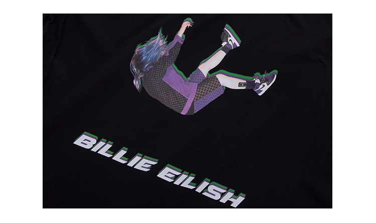 Hiphop Vintage Tee Billie Eilish Beauty Hip Hop Singer Short-sleeved T-shirt Tide Brand Bi Li 1631734789189013504