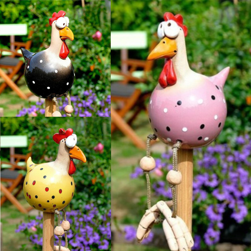 Title 1, Yard Art Decor Chicken Garden Lawn Plug Hen Roo...