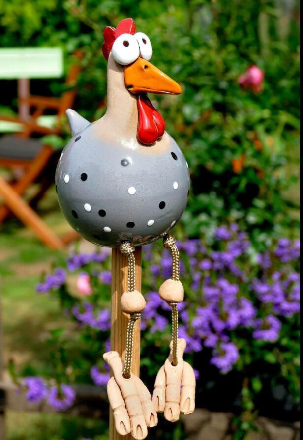 Title 3, Yard Art Decor Chicken Garden Lawn Plug Hen Roo...