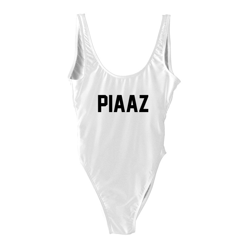 Title 6, Womens Letter Print One-Piece Swimsuit. Enjoy ...