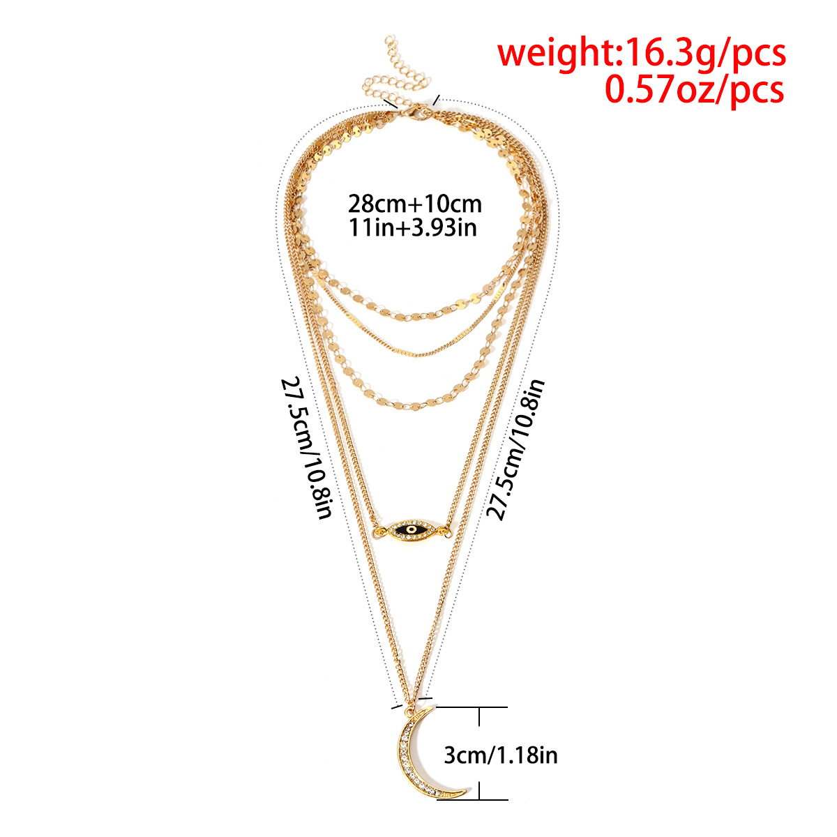 Title 10, Retro exaggerated multi-layer necklace