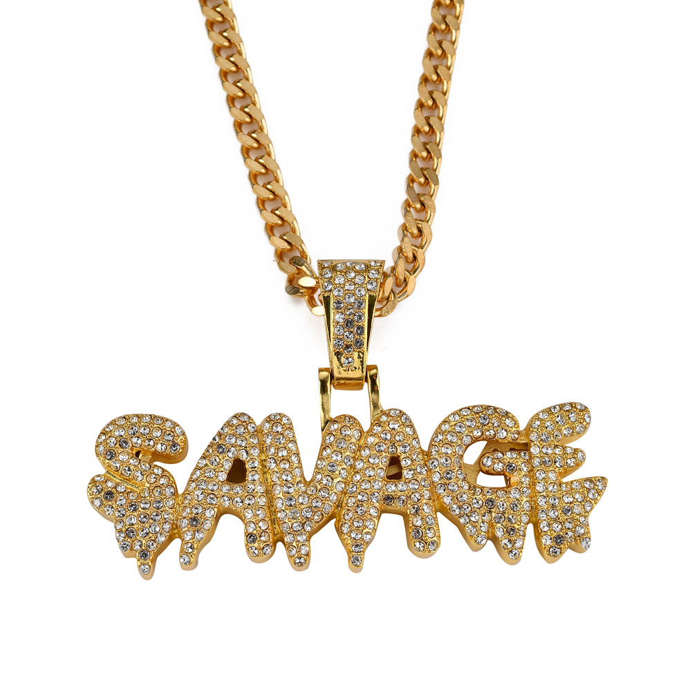 Title 6, Shiny Wild Letter Ice Necklace