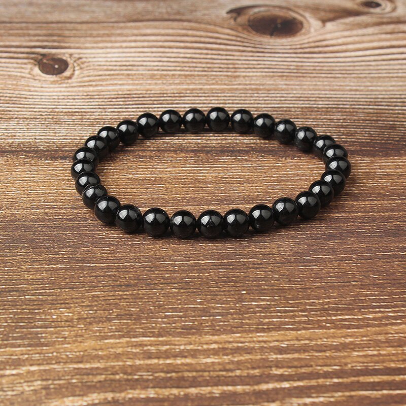 Title 3, Natural Black Edelstein lose Perlenarmband